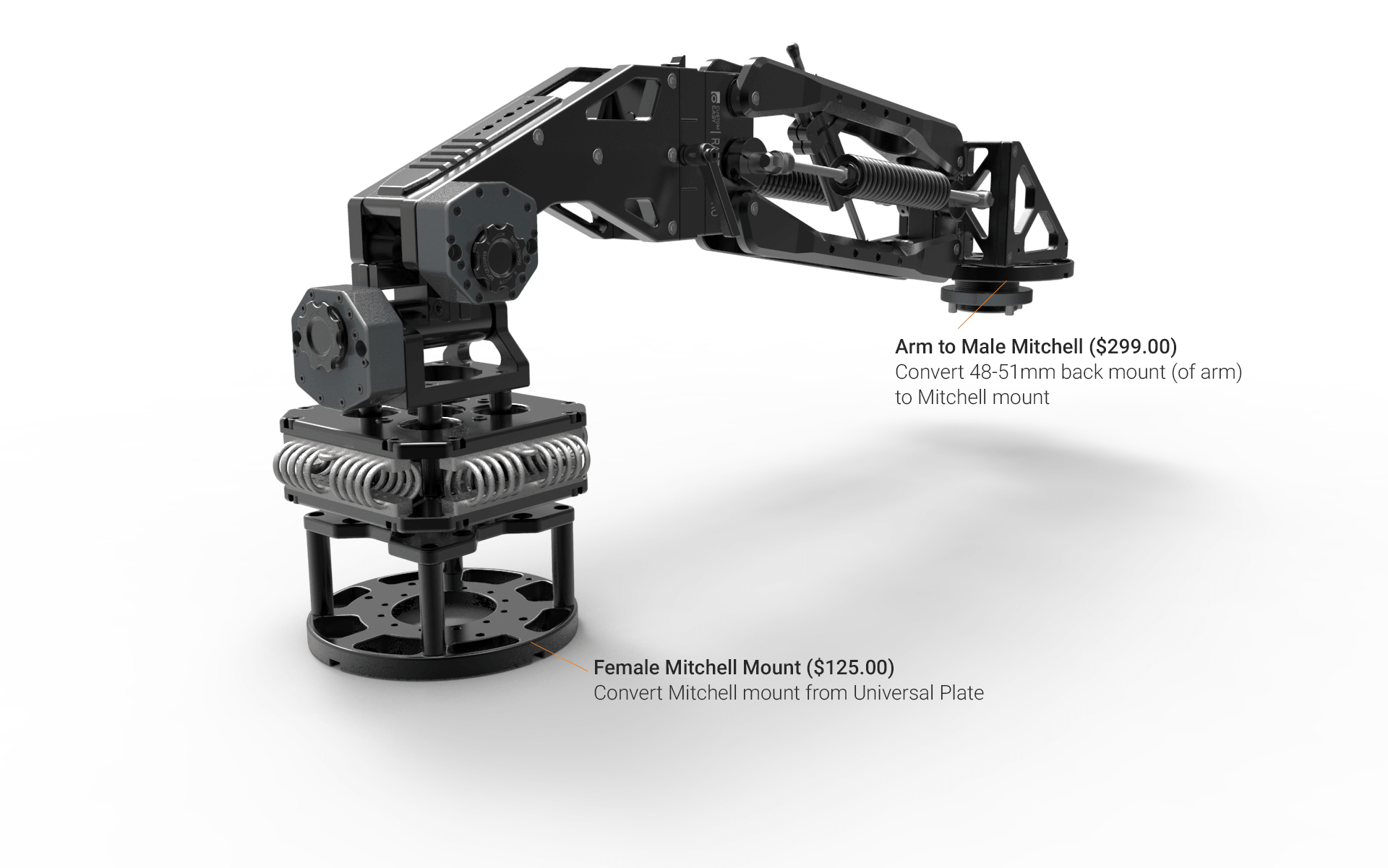 Raptor Z Pro with Arm to Male Mitchell and Female Mitchell Mount